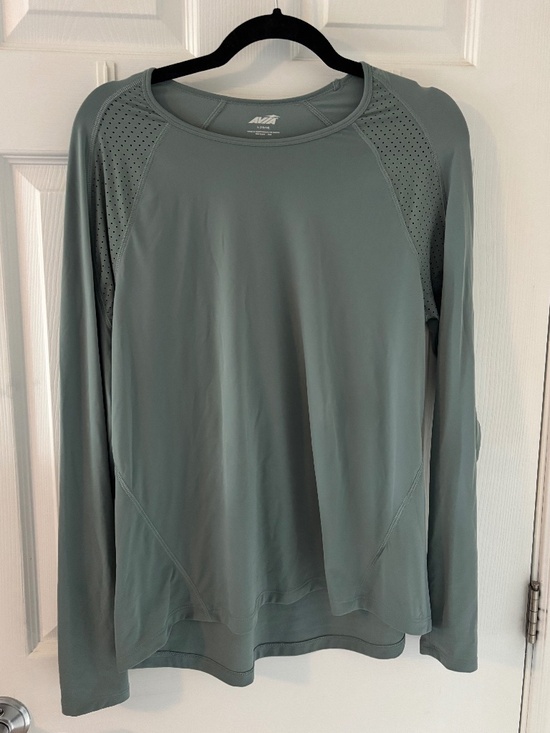Avia Tops - AVIA Women’s L Sage Green Long Sleeve Athletic Top Mesh Activewear